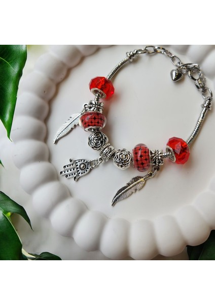 Göksunun Izi - Kırmızı Dokunuş Yılan Charm Bileklik modelleri