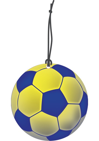 Bymeyla sarı Lacivert Futbol Topu Görselli Çift Yönlü Dekoratif Oto Kokusu ve Oto Aksesuarı