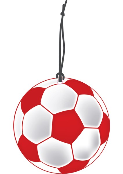 Bymeyla kırmızı Beyaz Futbol Topu Görselli Çift Yönlü Dekoratif Oto Kokusu ve Oto Aksesuarı