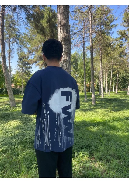 Fw Baskılı Pamuk Siyah T-Shirt modelleri