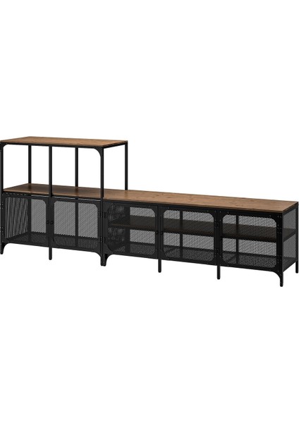Tv Sehpası, Siyah, 250X36X95 cm