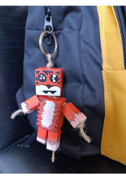 Ahşap Kaplan Maskot, Ahşap Anahtarlık, Ahşap Çanta Cahrmı, Çanta Charmı Anahtarlık, Anahtarlık, El Yapımı Ahşap Hediyelik