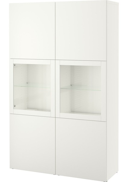 Dolap Kombinasyonu, Beyaz-Şeffaf Cam, 120X40X192 Cm, Lappvıken/sındvık