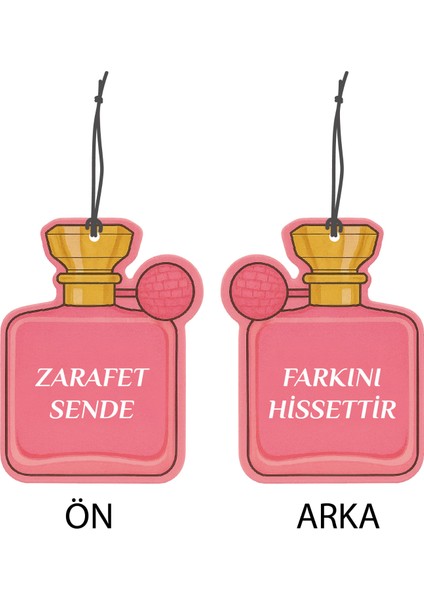 Bymeyla zarafet Sende Farkını Hissettir Görselli Çift Yönlü Dekoratif Oto Kokusu ve Oto Aksesuarı