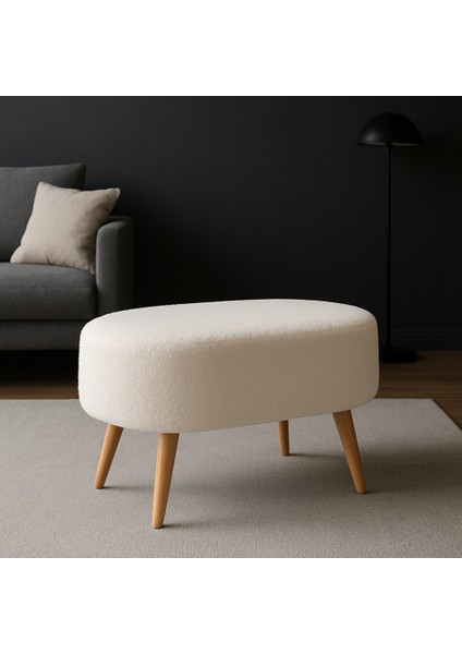 Ahşap Ayaklı Geniş Oturum Alanına Sahip Özel Tasarım Bench Puf (Ev,bahçe,ofis,salon)
