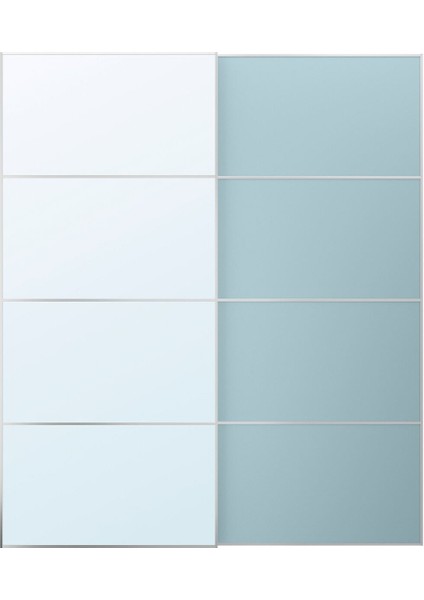 Sürgü Kapak, Açık Yeşil-Aynalı Cam, 200X236 cm