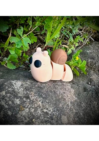 Salyangoz Oyuncak - Doğanın Sabırlı ve Gızemli Yolcusu! 🐌🌿3d Hareketli Organik Model - Orta Boy