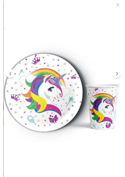 Party 8'li Karakterli Karton Tabak & Bardak Seti – Doğum Günü Parti Seti Kullan At Ürün