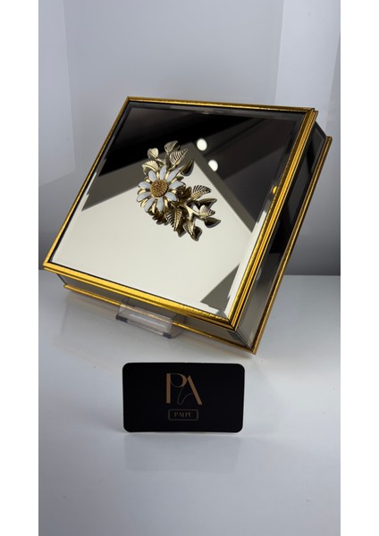 Aynalı Kutu Gondol Şekerlik Sunumluk Söz Nişan Kız Isteme Çikolatalık Dekoratif Obje Biblo Süs Eşya