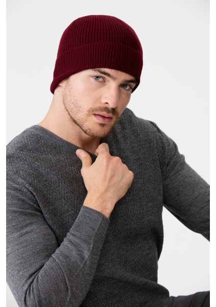 Erkek Yün Bere Bordo