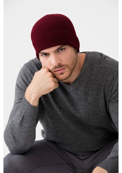 Erkek Yün Bere Bordo modelleri