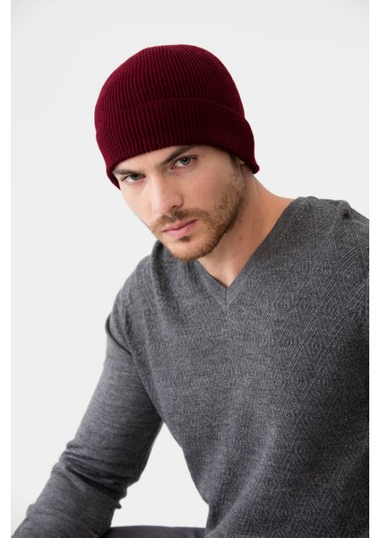 Erkek Yün Bere Bordo indirimleri