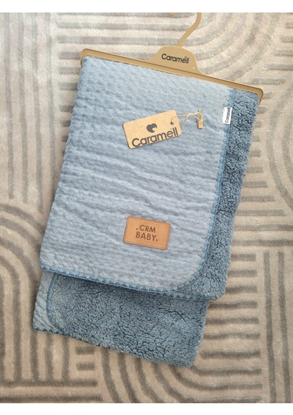 Incibaby Welsoft & Müslin Pamuk Çift Taraflı Sağlıklı Yumuşacık Bebek Battaniyesi 80X90