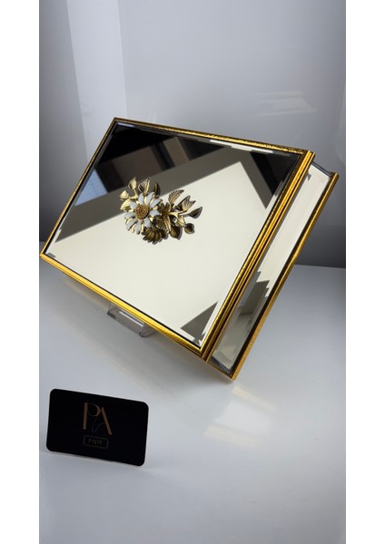 Aynalı Kutu Gondol Şekerlik Sunumluk Söz Nişan Kız Isteme Çikolatalık Dekoratif Obje Biblo Süs Eşya