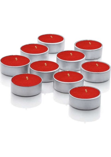 Kırmızı Mum Tealight 50 Adet, Renkli, Sıcak Atmosfer Yaratıcı Işıklandırma