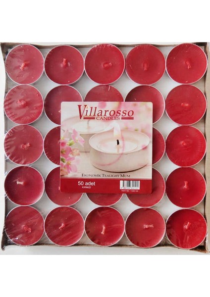 Kırmızı Mum Tealight 50 Adet, Renkli, Sıcak Atmosfer Yaratıcı Işıklandırma fiyatları