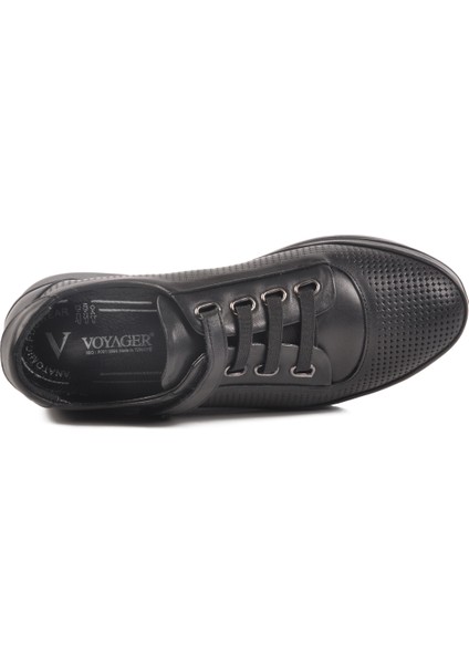 Siyah Hakiki Deri Kadın Casual Ayakkabı 7666 Z fırsatları