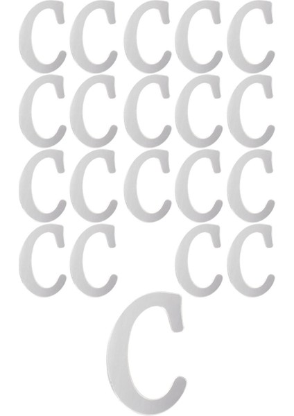 20 Adet Karışık Pleksi Harfler Gümüş ve Yeşil 3 Cm, Şık Dekoratif Harfler Seti