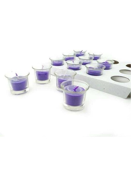 Mor Renkli Mum Kavanozu, 3.5x4.5 Cm, Şık ve Sıcak Atmosferler Için