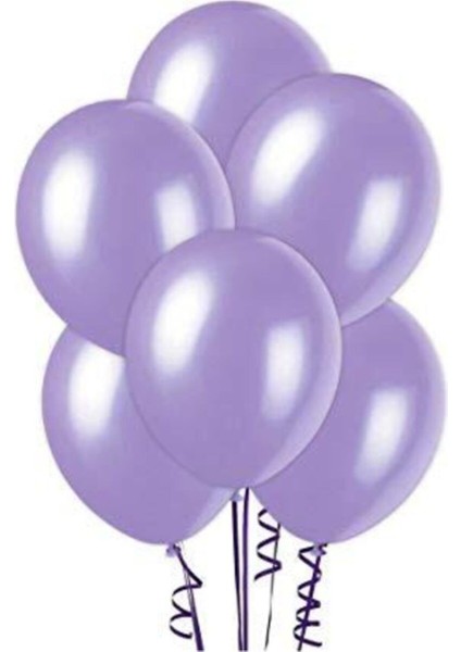 Mor Renkli, 100 Adet Metalik Balon, Kutlama ve Eğlence Için Ideal Seçenek