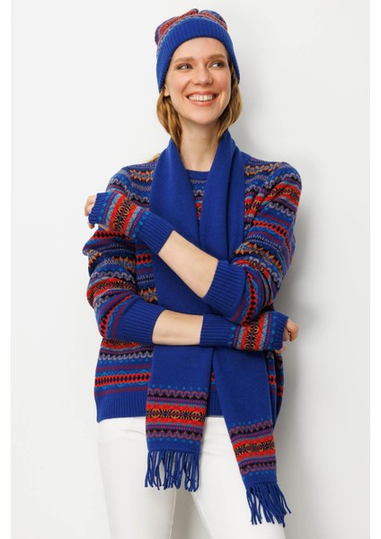 Kadın Jakarlı Yün Bere K.s.mavi modelleri