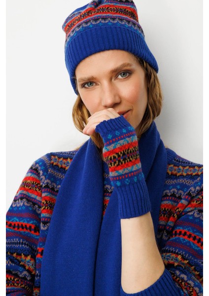 Kadın Jakarlı Yün Bere K.s.mavi fırsatları