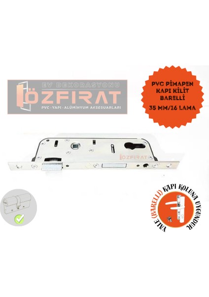 Pvc Pimapen Kapı Kilidi Barelli Kısa Tip Kapı Kilidi -(Silindirli) modelleri
