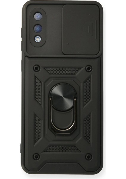 Samsung Galaxy A02 Kılıf Pars Lens Yüzüklü Silikon - Siyah Arbkd
