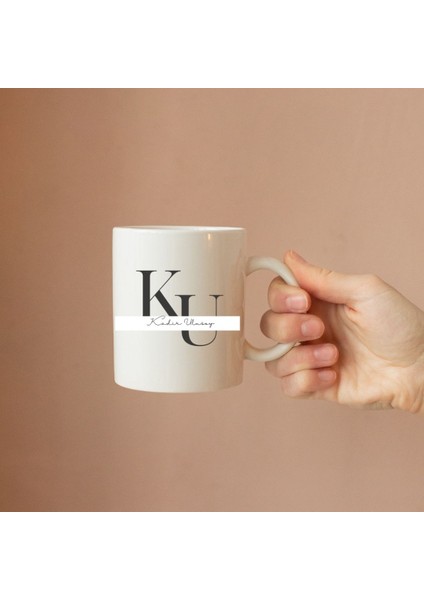 Kişiye Özel Baş Harf ve Isim Yazılı Şık Tasarım Kupa Bardak modelleri