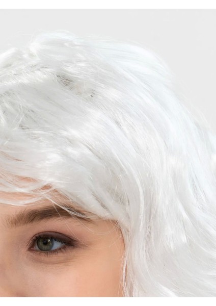 Beyaz Kahküllü Dalgalı Uzun Parti Peruk, Şık ve Doğal Görünüm Sağlar. modelleri