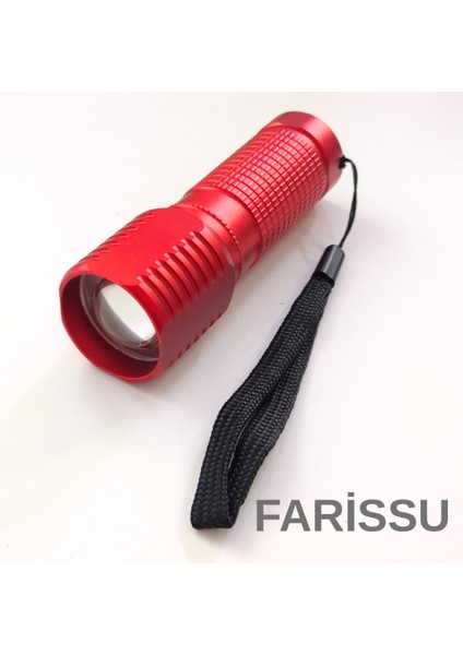 OR-8818 Kırmızı Mini LED El Feneri - Deprem Feneri - 3x Aaa Kuru Pil Uyumlu (Piller Dahil Değildir)