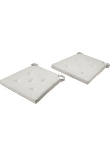 Sandalye Minderi, Ekru, 42/35X40X4 Cm, 2'li