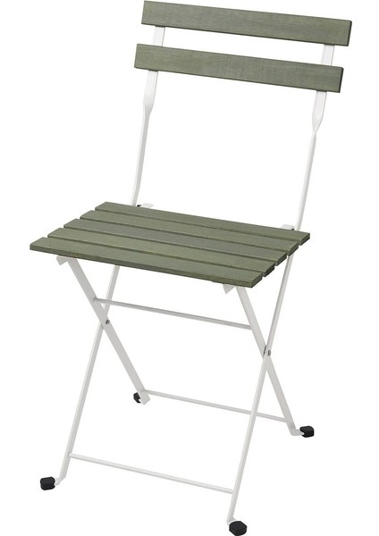 Katlanabilir Sandalye, Beyaz-Yeşil, Mindersiz