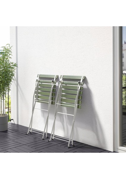 Katlanabilir Sandalye, Beyaz-Yeşil, Mindersiz fiyatları