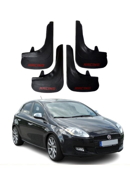 Fiat Bravo Uyumlu Racing Yazılı 4'lü Tozluk Çamurluk Paçalık Modifiye