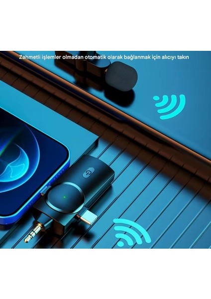 ZR124 Profesyonel Kablosuz Yaka Mikrofonu 3in1 Type C - Lightning- 3,5 mm Uçlu Tekli Mikrofon Cep Telefon indirimleri