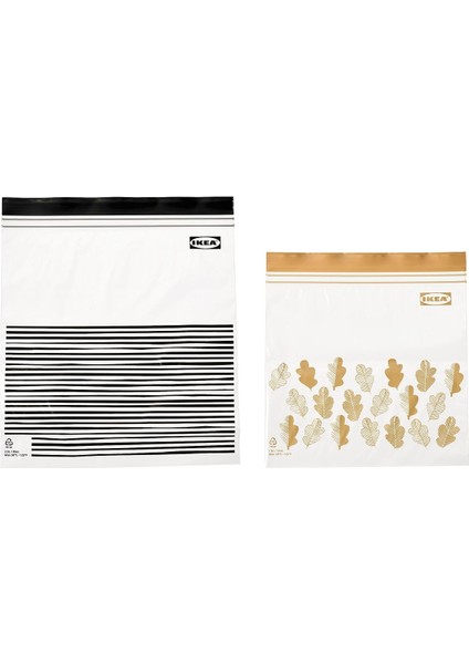 Kilitlenebilir Buzdolabı Poşeti, Siyah-Sarı, 2,5 Lt ve 1,2 Lt, 50 Adet