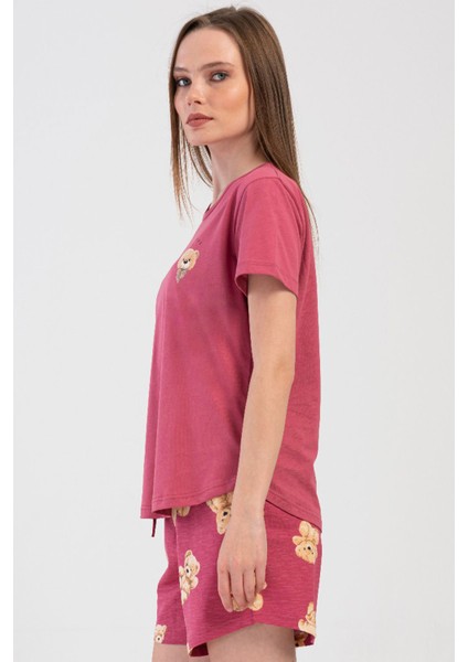 Pamuklu Kadın Kısa Kol Şortlu Pijama Takım , 409083 fiyatları