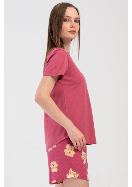 Pamuklu Kadın Kısa Kol Şortlu Pijama Takım , 409083 modelleri
