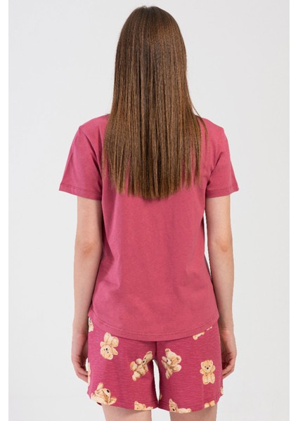 Pamuklu Kadın Kısa Kol Şortlu Pijama Takım , 409083 fırsatları