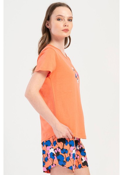 Pamuklu Kadın Kısa Kol Şortlu Pijama Takım , 408041 modelleri