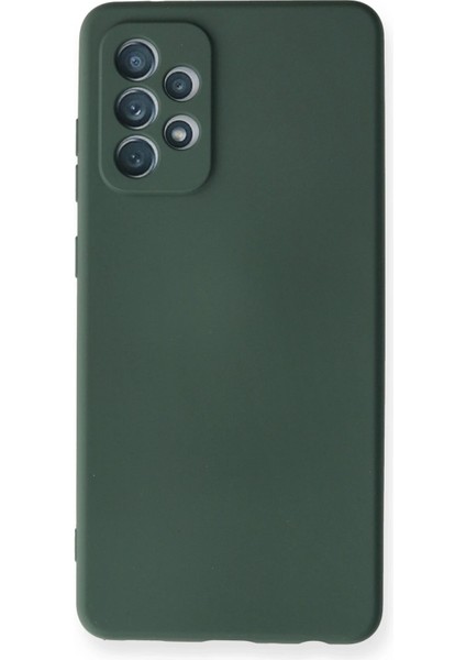 Samsung Galaxy A72 Kılıf Nano Içi Kadife Silikon - Koyu Yeşil Arbkd