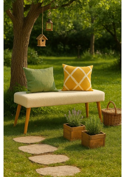 PUFİKA Ahşap Ayaklı,geniş Oturum Alanı,bench Puf,berjer,koltuk(Salon,bahçe,ofis,balkon)