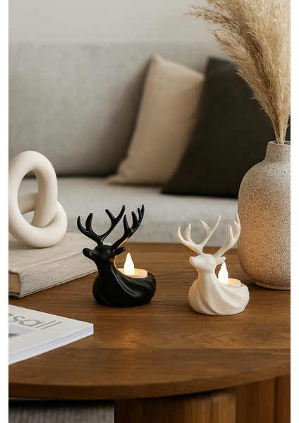 Geyik Işıltısı Mumluk Dekor Obje ve Aksesuar