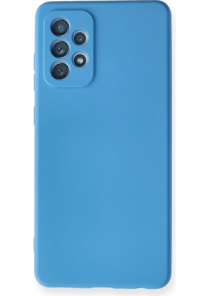 Samsung Galaxy A72 Kılıf Nano Içi Kadife Silikon - Mavi Arbkd