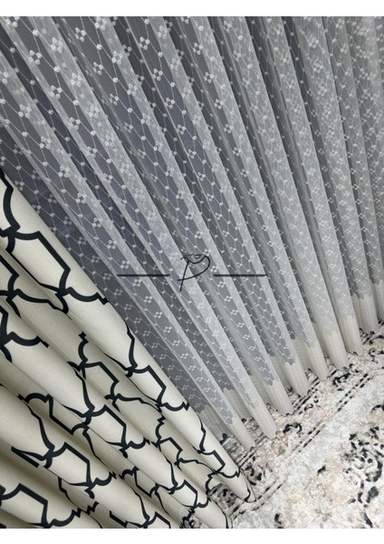 Tül Perde Örme Gramajlı Şazeli Desen