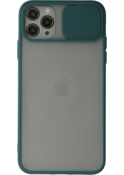 Iphone 11 Pro Kılıf Palm Buzlu Kamera Sürgülü Silikon - Yeşil Arbkd