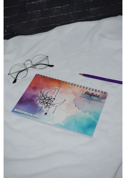 Renkli Ay Tasarım Haftalık Planlayıcı - Tarihsiz Ajanda (A5) Planlayıcı Defter modelleri