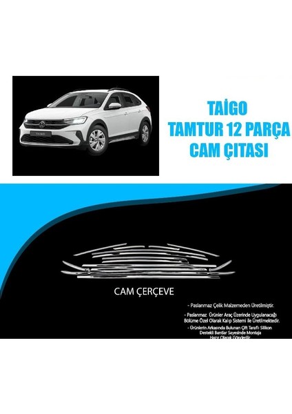 Volkswagen Taigo Uyumlu Tamtur Krom Çerçeve