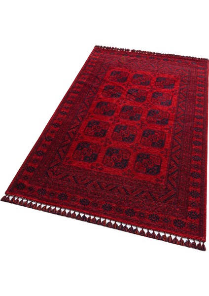 Buhari Bhr 04 Kaymaz Tabanlı İnce Afgan Desenli Halı